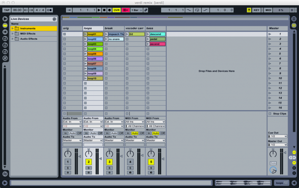 Loops in session view
