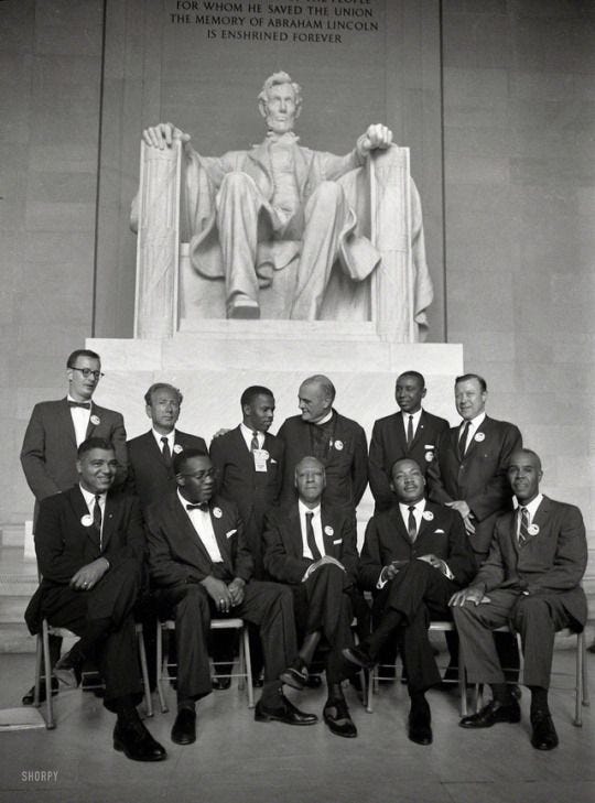 August "Group portrait of several of the organizers of the March on Washington, among them: Mathew Ahmann, Rabbi Joachim Prinz, John L. Black History Facts, Black History Month, Strange History, Whitney Young, Shorpy Historical Photos, Civil Rights Leaders, African American History, Asian History, British History