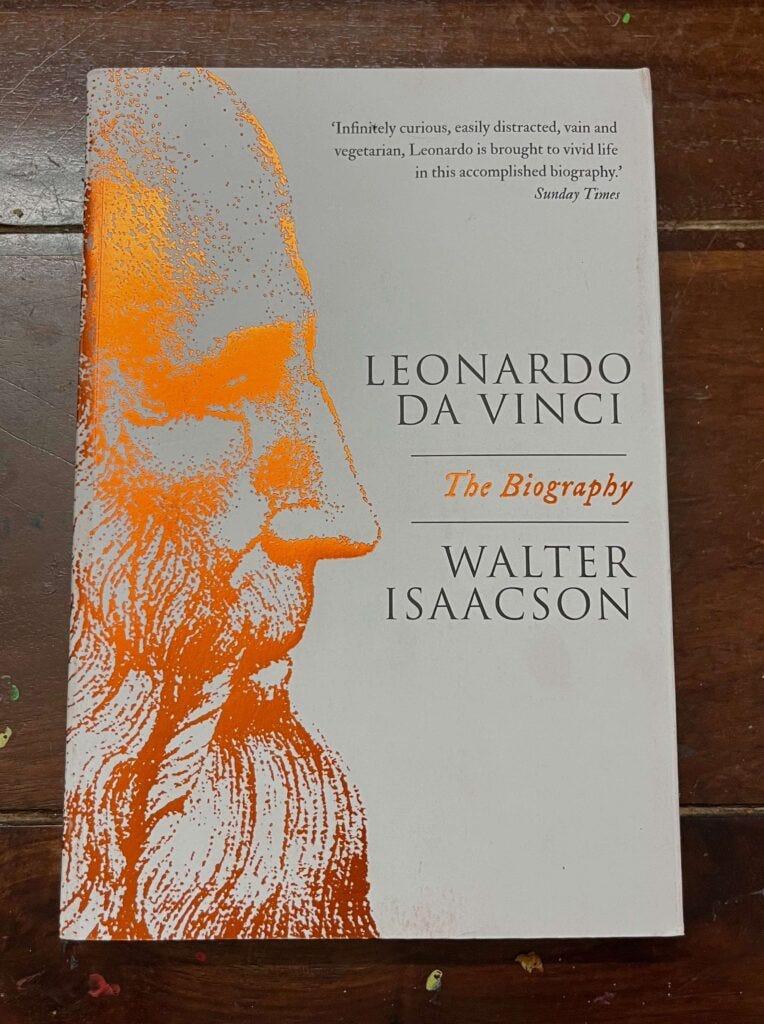 The cover of Leonardo da Vinci by Walter Isaacson. Paperback version.