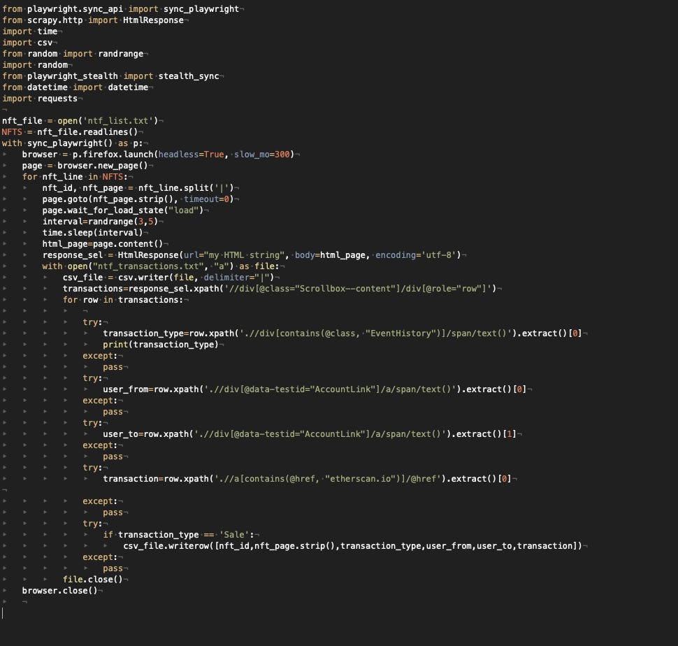 Playwright scraper for Opensea