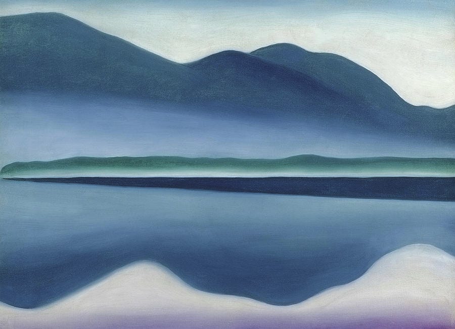 Lake George, Formerly Reflection Seascape, 1922 Painting by Georgia O&#39;Keeffe