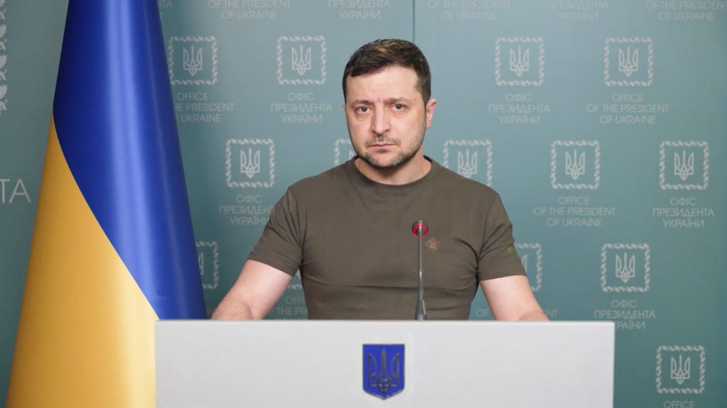 Ukrainian President Volodymyr Zelensky addresses the country.