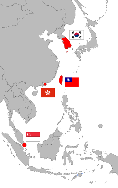 File:Four Asian Tigers with flags.svg