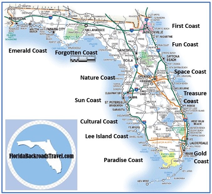 Map of Florida's 12 Coasts