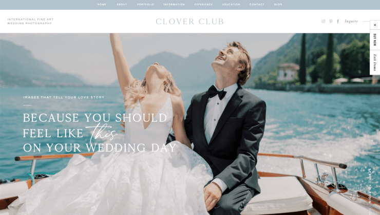 Clover Club from Tonic Site Shop website design for photographers