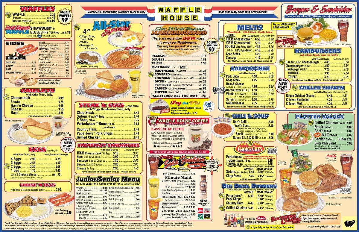 Image result for waffle house menu