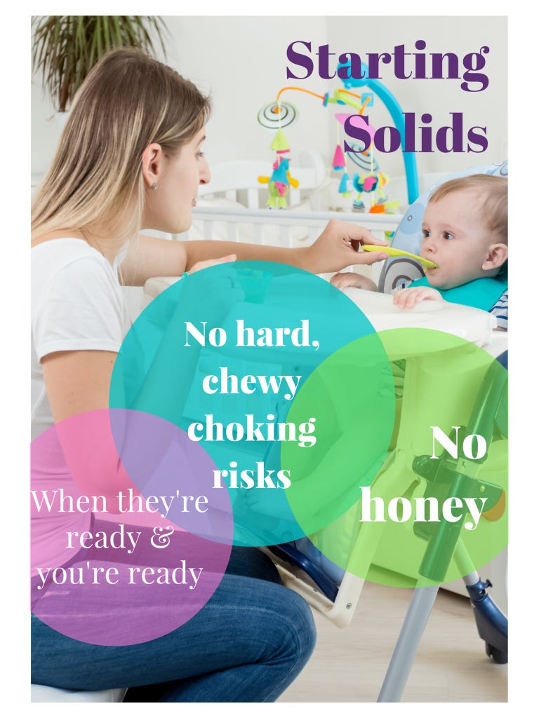 Don't make starting solids with your baby too difficult. When they're ready give healthy foods and follow a few rules. 