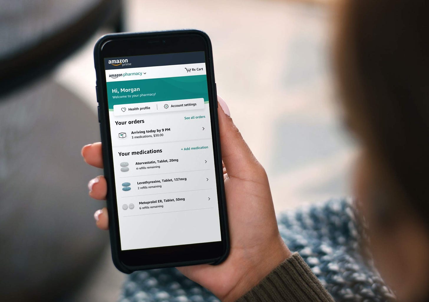 Amazon Pharmacy can manage all medications and orders in one place