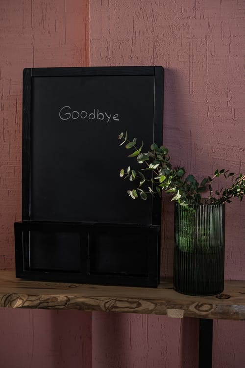 Black Wooden Box With Green Plant