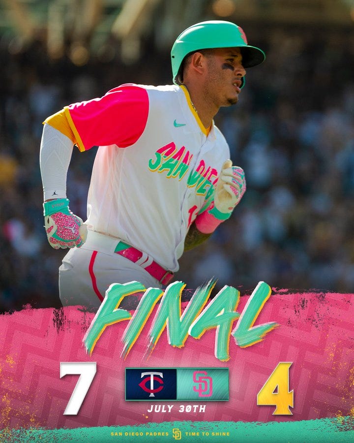 Padres City Connect loss graphic
