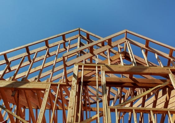 wooden roof construction for home