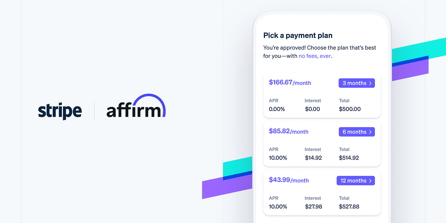 Affirm on Stripe: Let customers buy now and pay later