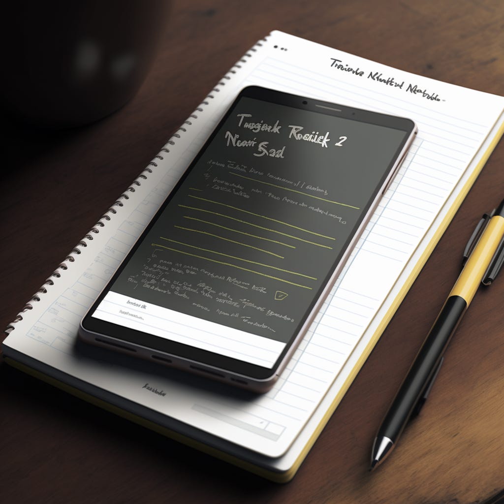 First note-taking app mockup