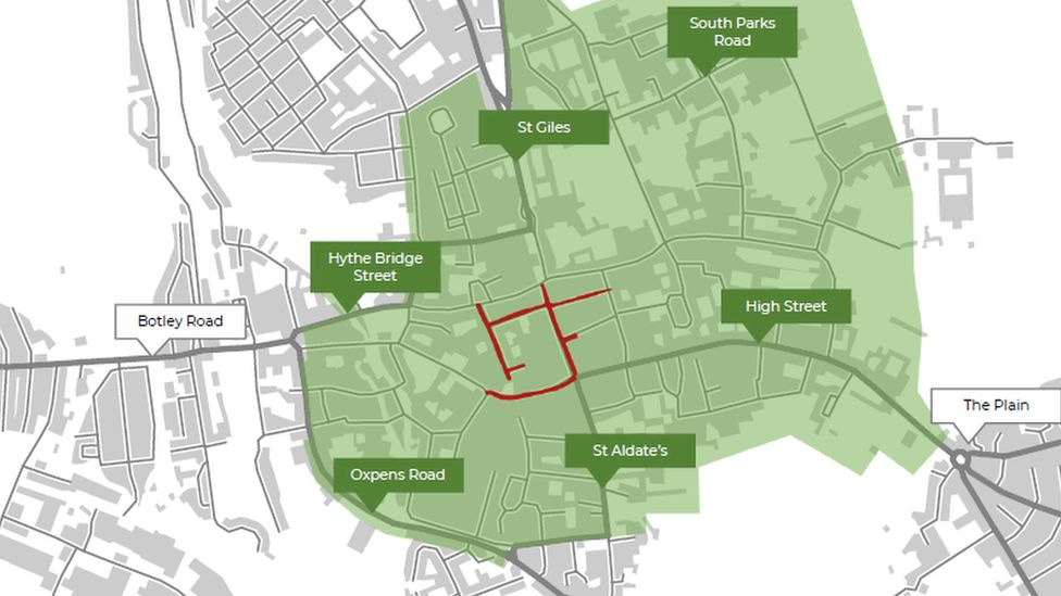 A map of Oxford's proposed Green Zone
