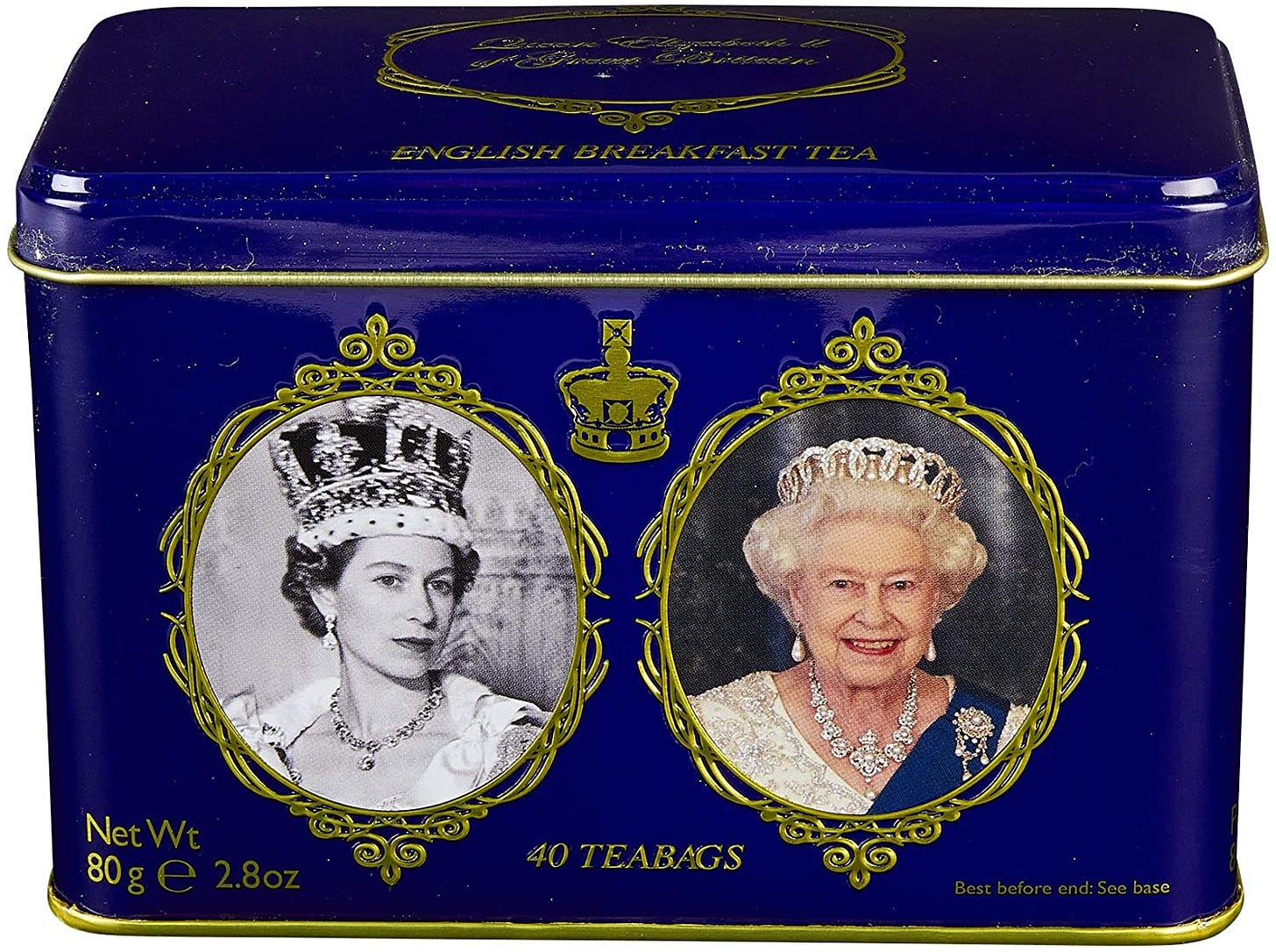 New English Teas Queen Boîte de 40 sachets de thé de la reine Elizabeth II,  80 g : Amazon.fr: Epicerie