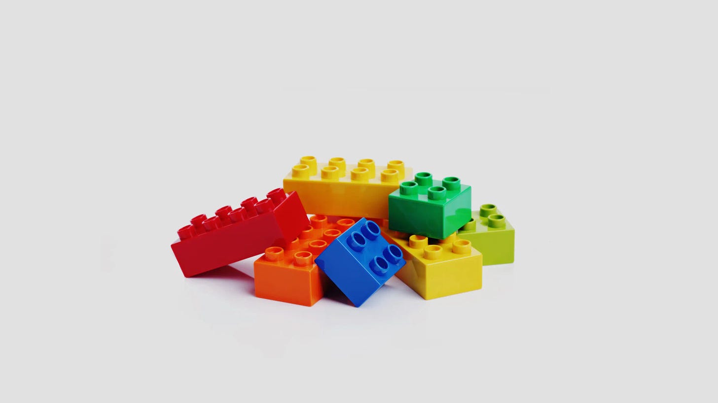 Lego blocks stacked on each other