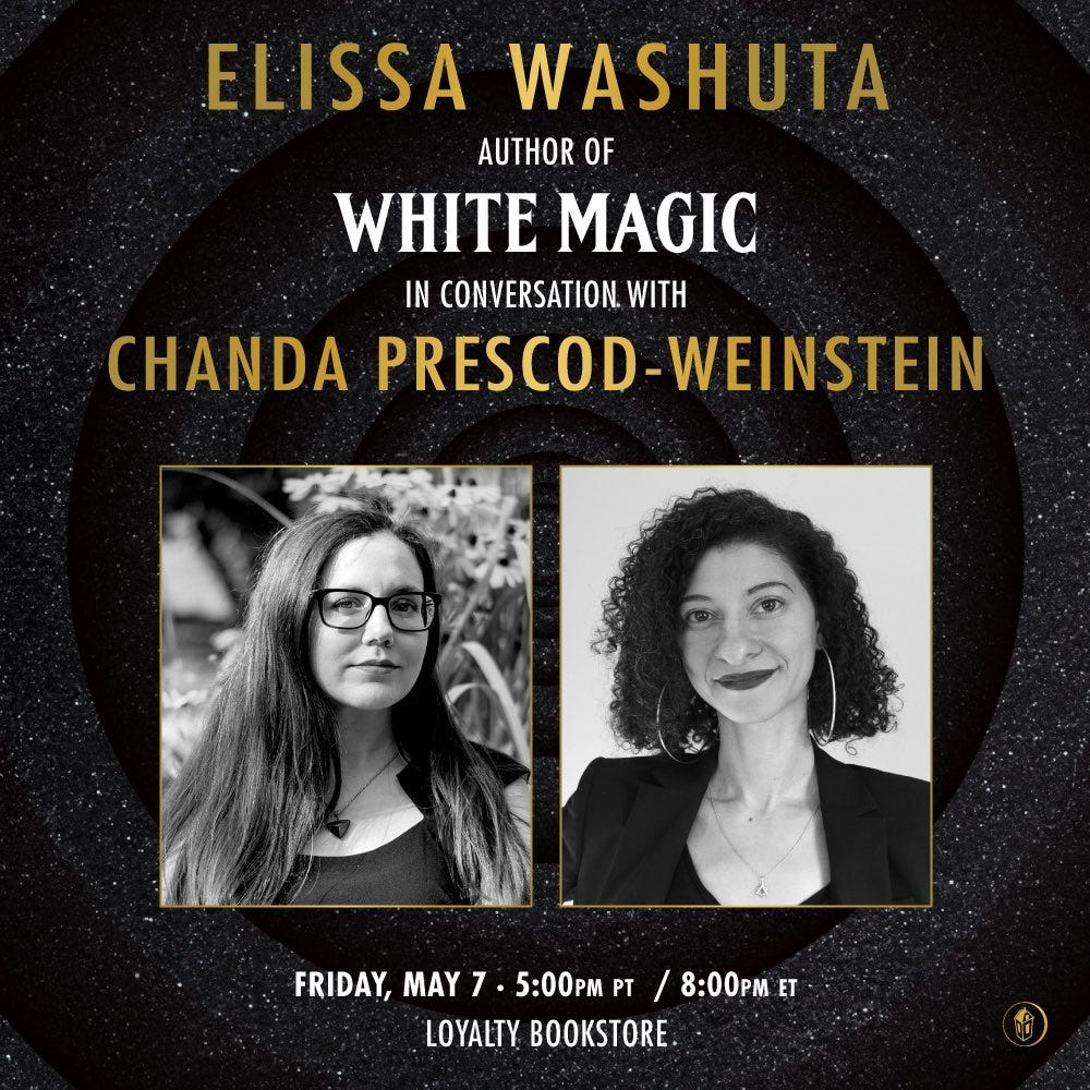 event info for the event with Elissa Washuta. Click on the link for readable details. Photos of both authors.