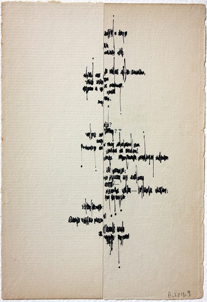 Visual poem by Cecil Touchon from https://ceciltouchon.com/asemic-writing/