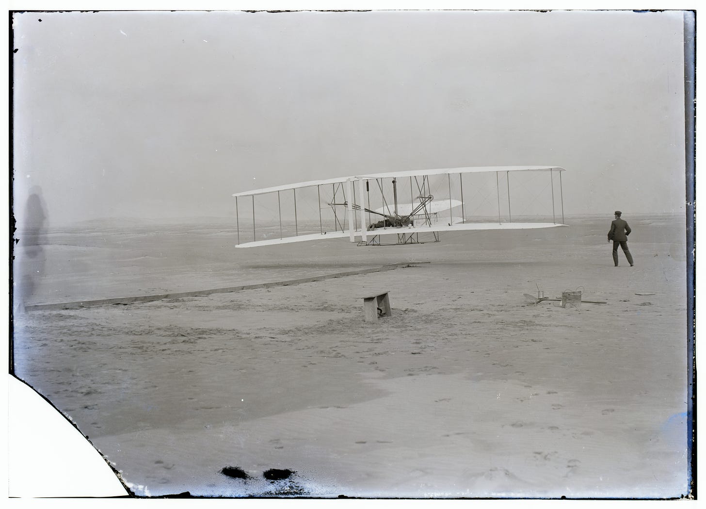 Original photo of Wright Flyer taking off