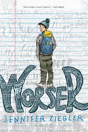 book cover — drawing of a boy with a backpack and lots of fascinating words