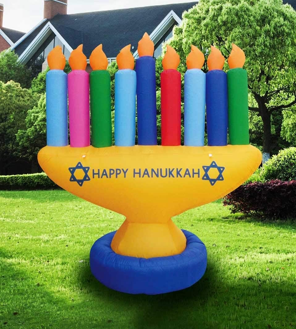 Image result for blow up lawn menorah