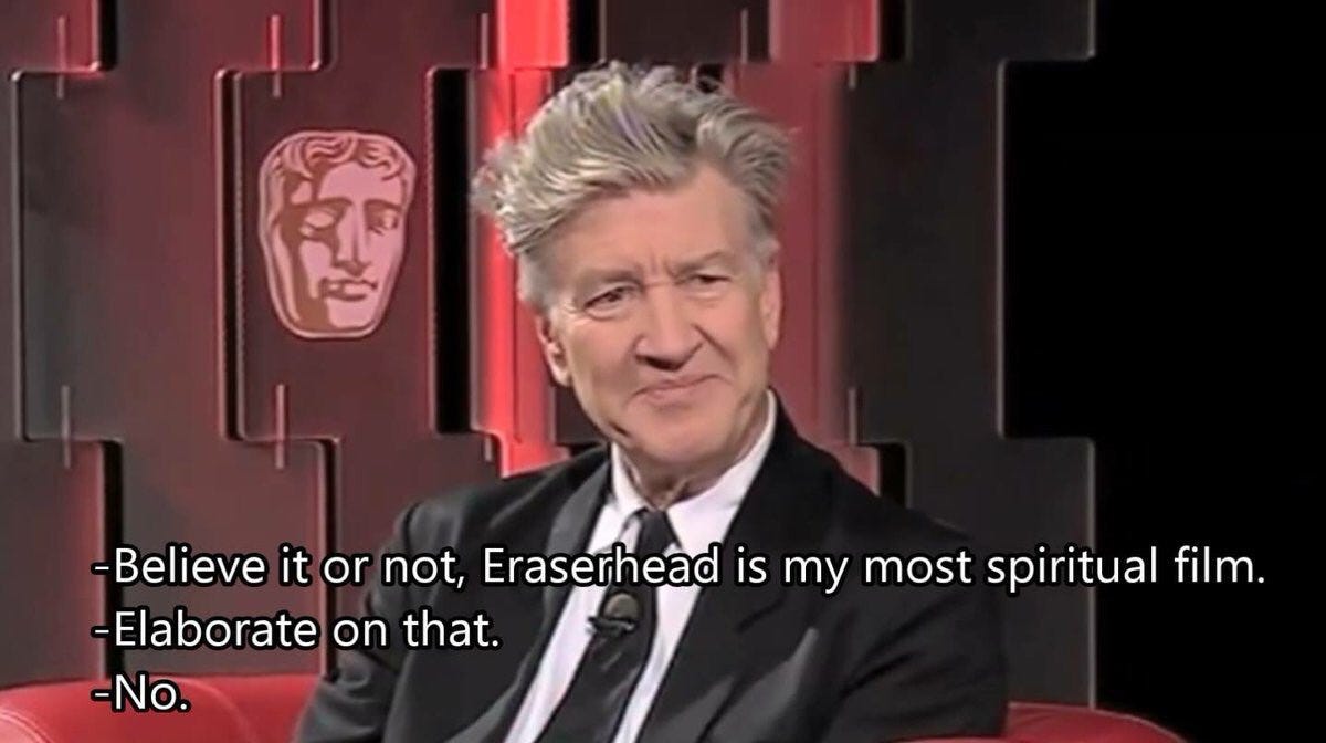 The Cinegogue on Twitter: &quot;One of my favorite David Lynch interview  moments. https://t.co/VqYmwEBJ2s&quot; / Twitter