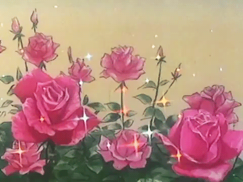 cartoon roses sparkle pleasantly
