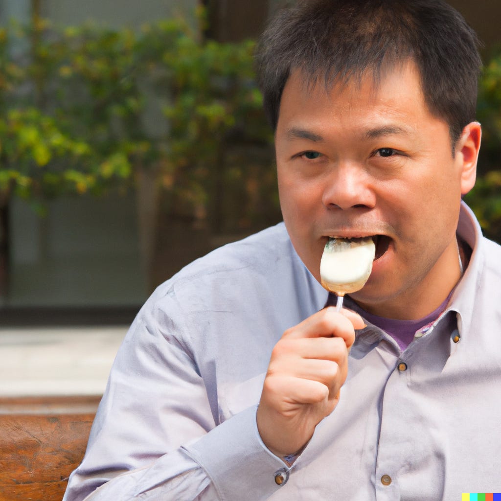 Image of man eating ice cream