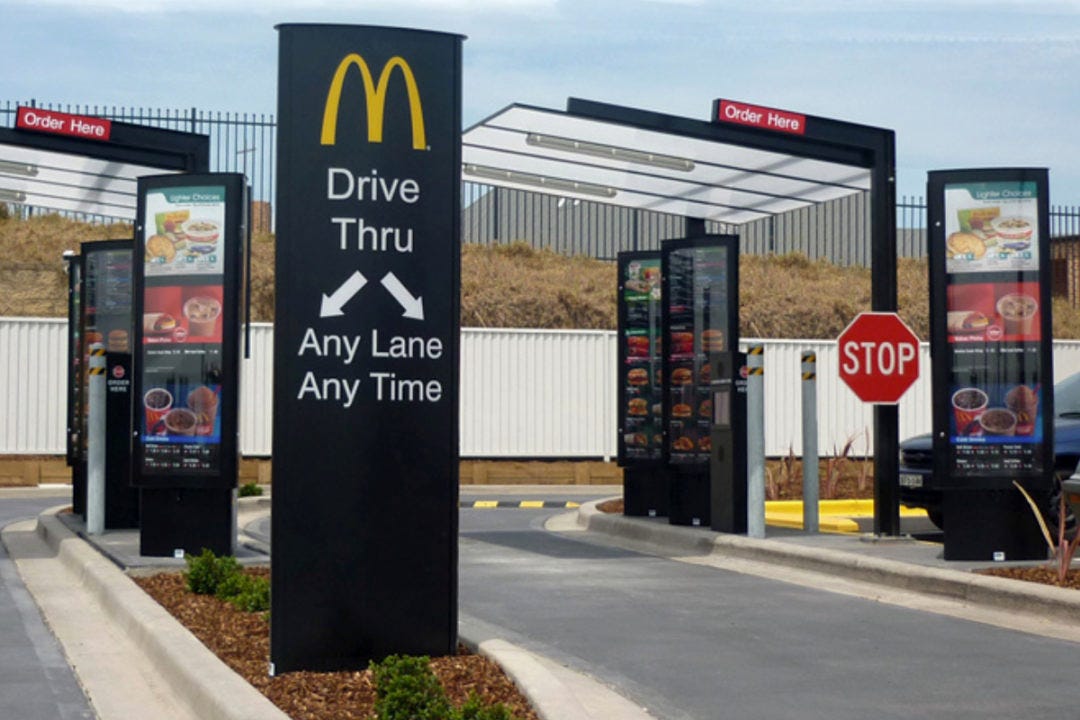 McDonald's drive-thru lanes