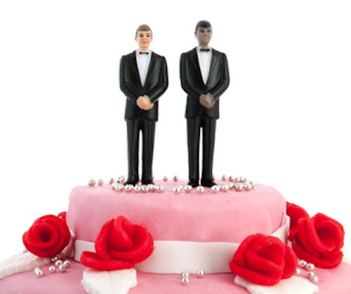Wedding cake with gay couple