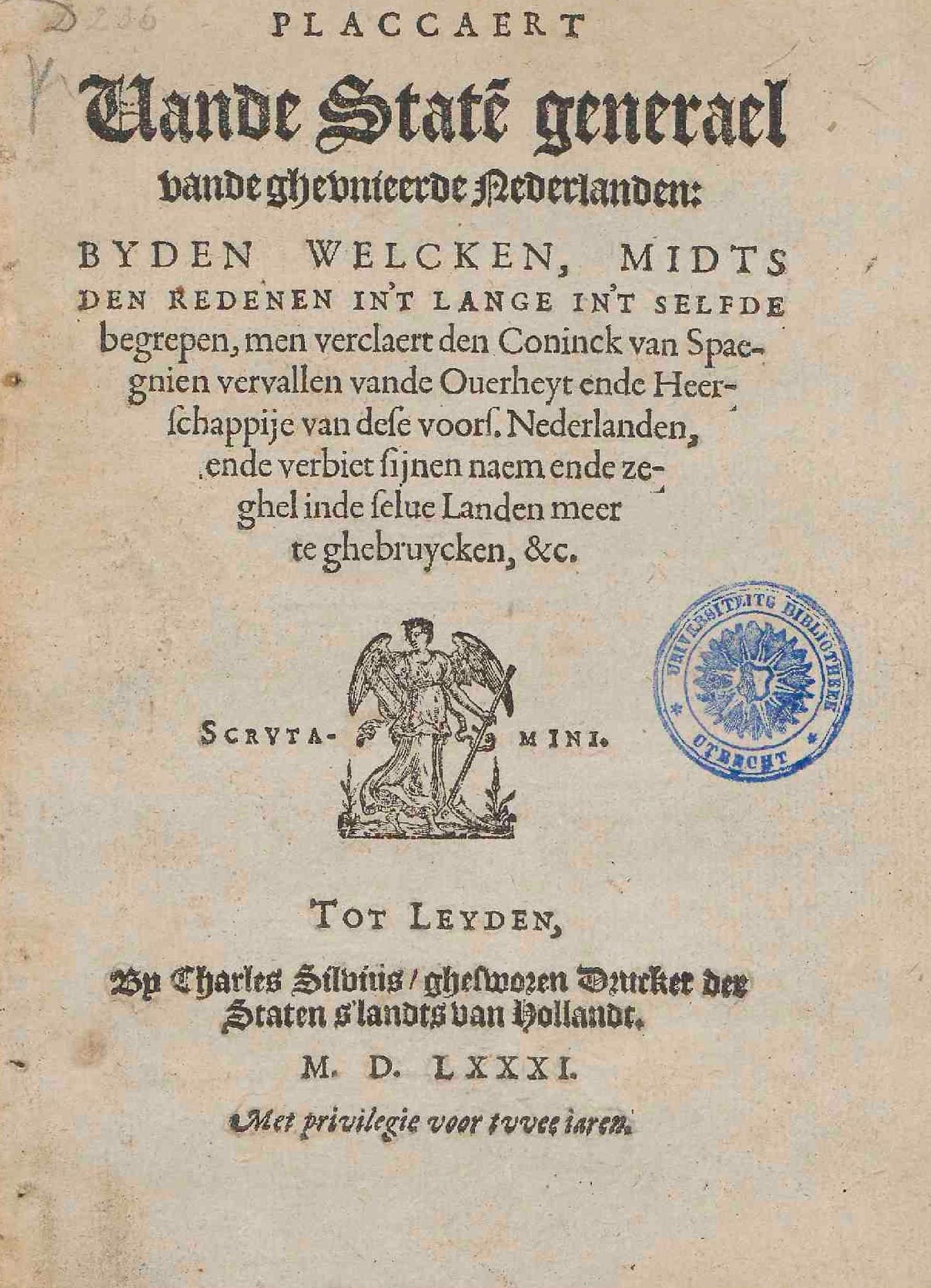 File:Plakkaat van Verlatinghe, 1581 titelpagina.jpg - Wikimedia Commons