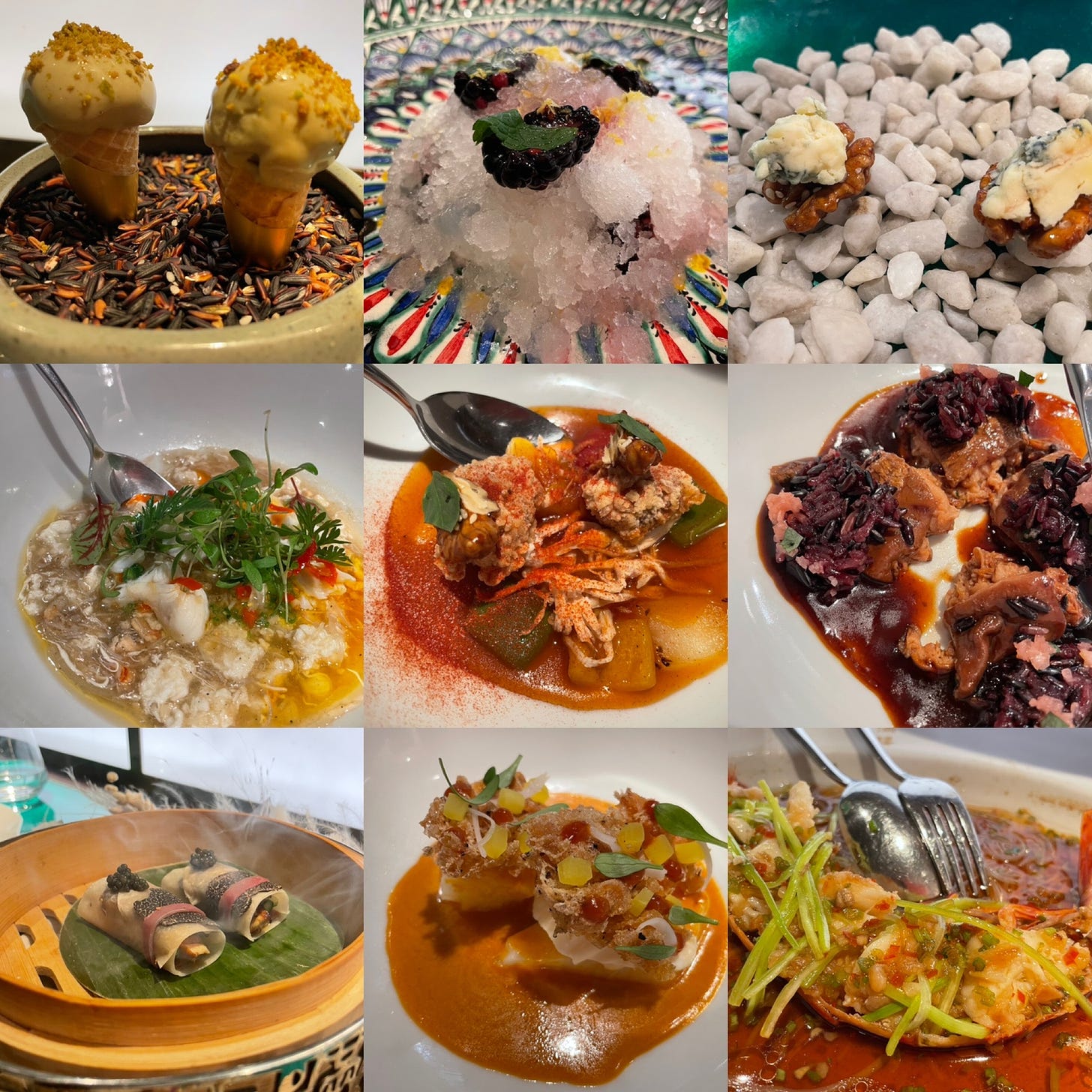 A grid of nine images of dishes