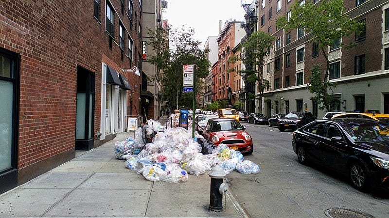 File:NYC - trash on sidewalk.jpg