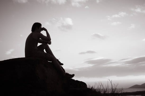 292 Silhouette Of Depressed Man Contemplating Life Stock Photos, Pictures &  Royalty-Free Images - iStock
