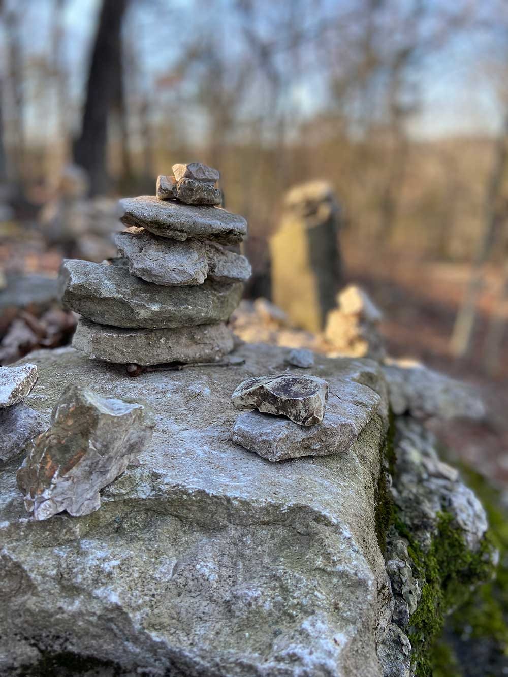 The stacked rocks are neat.
