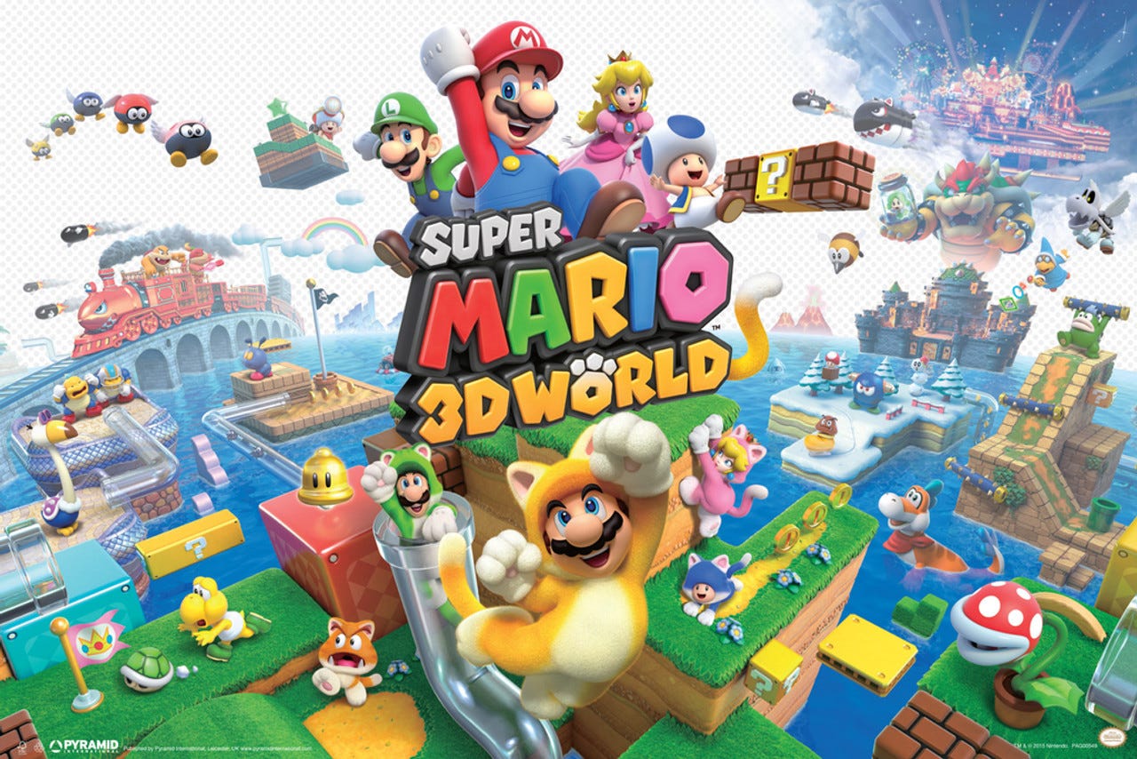 Super Mario 3D World Nintendo Platform Game Series Wii U Packaging Artwork  Print Cool Wall Decor Art Print Poster 18x12 - Poster Foundry