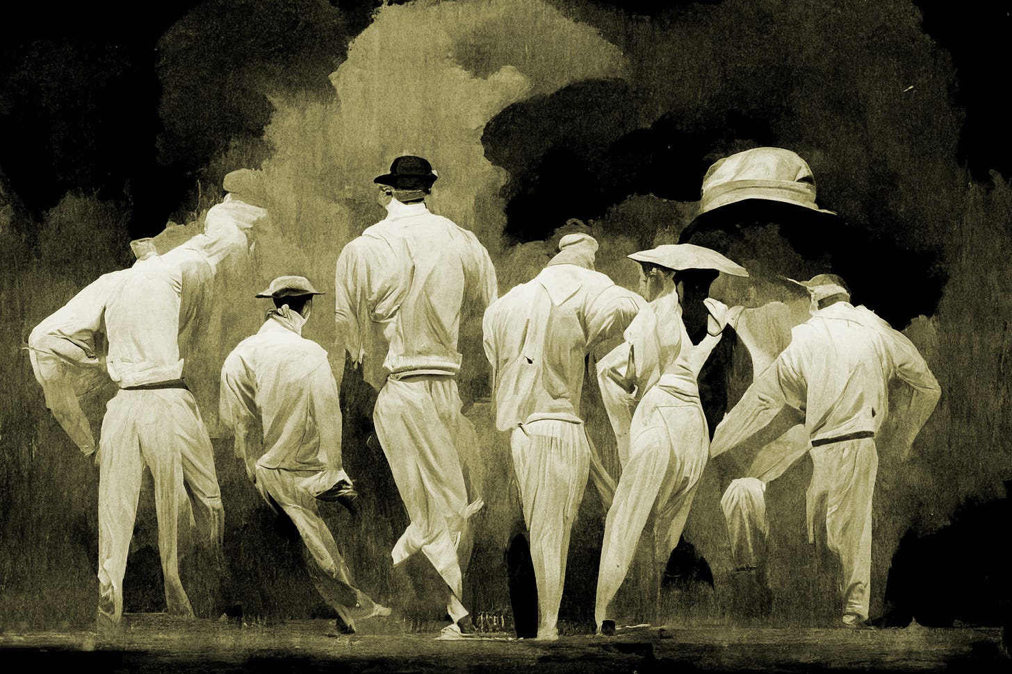 The Undercover Cricketers by Paul Brown - AI Artwork by Midjourney