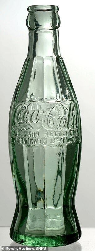 The rare early prototype for the iconic Coca Cola bottle designed in the US in 1915