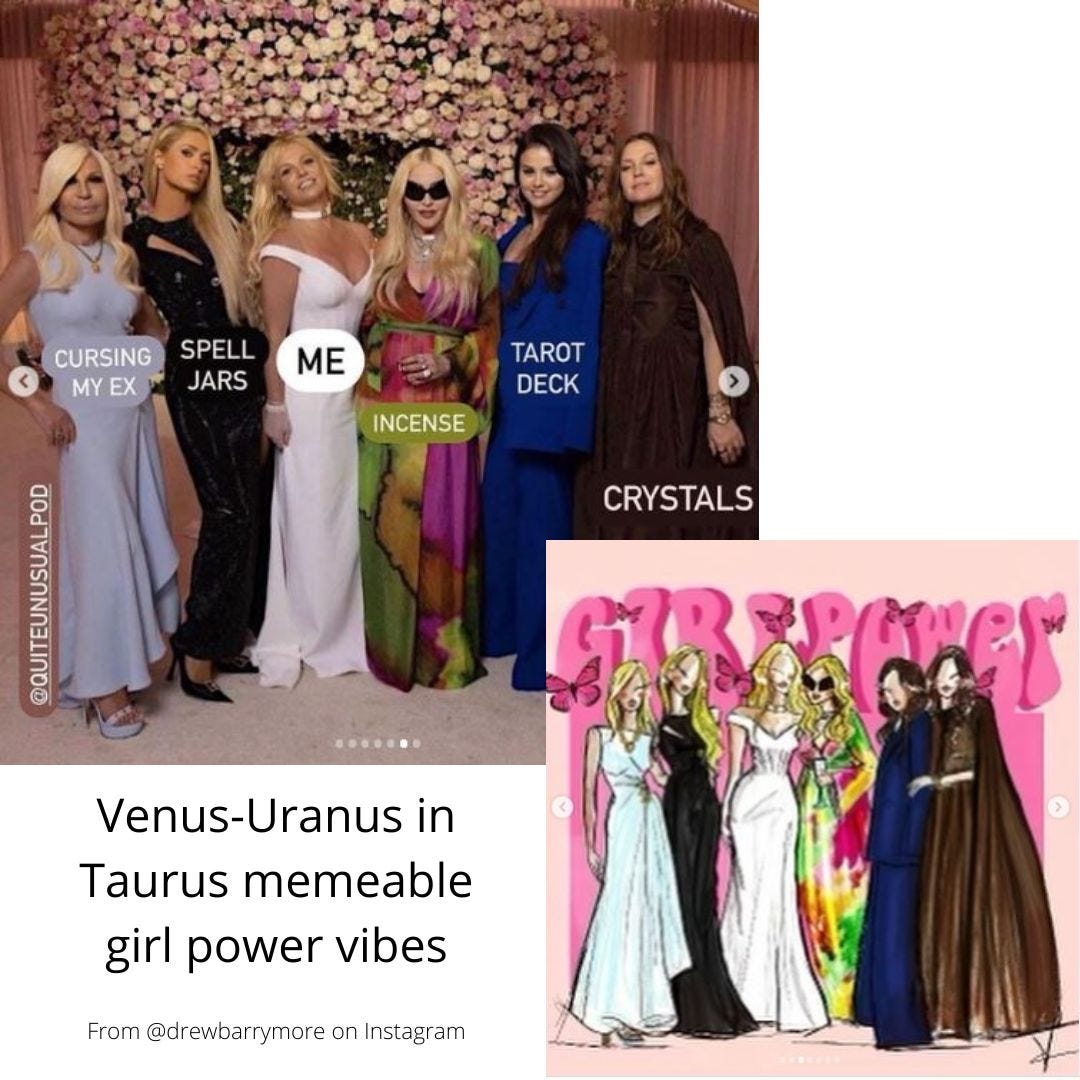 Meme images of Britney with 5 other celebrity women at her wedding.