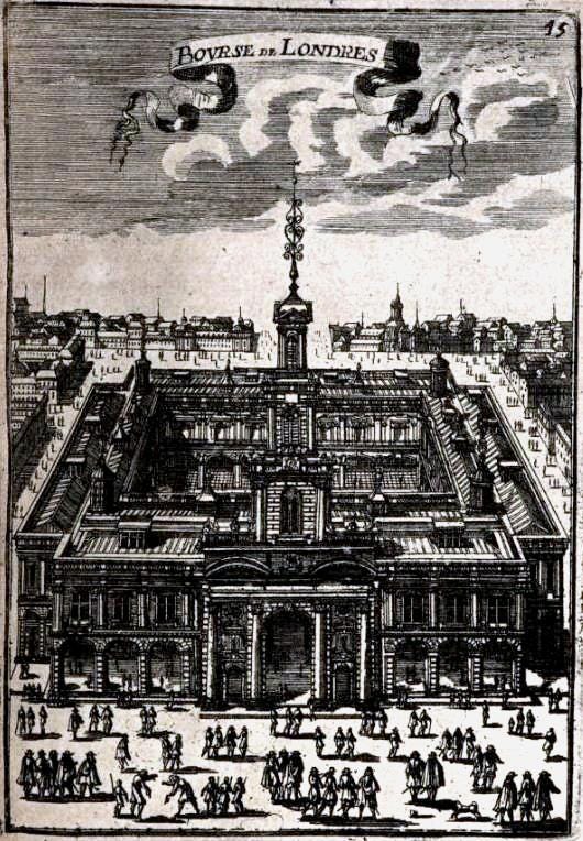 Line drawing of huge building around courtyard, pillars in front Line drawing of huge building around courtyard, pillars in front
