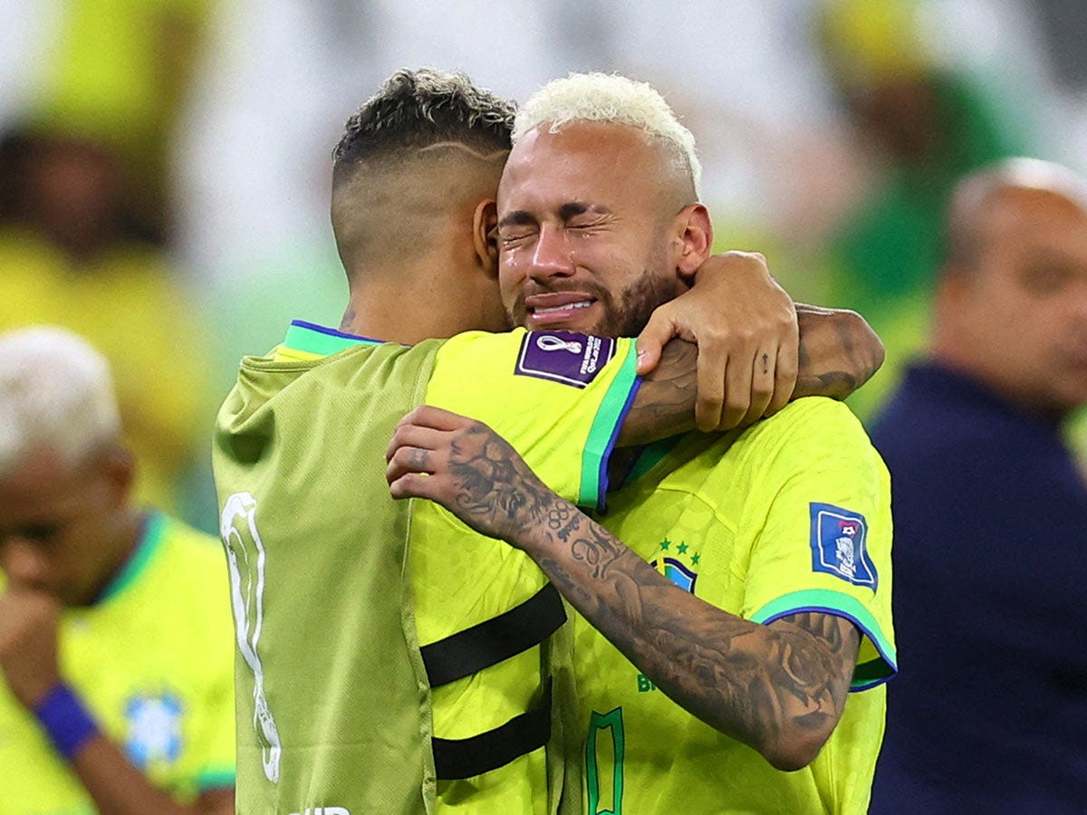 Neymar igualó a Pelé como máximo goleador de Brasil; sale llorando del  Mundial
