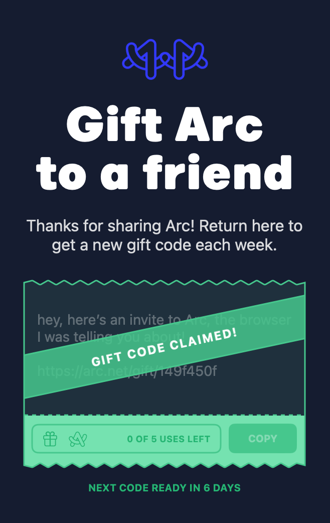 sadpanda arc gift code message