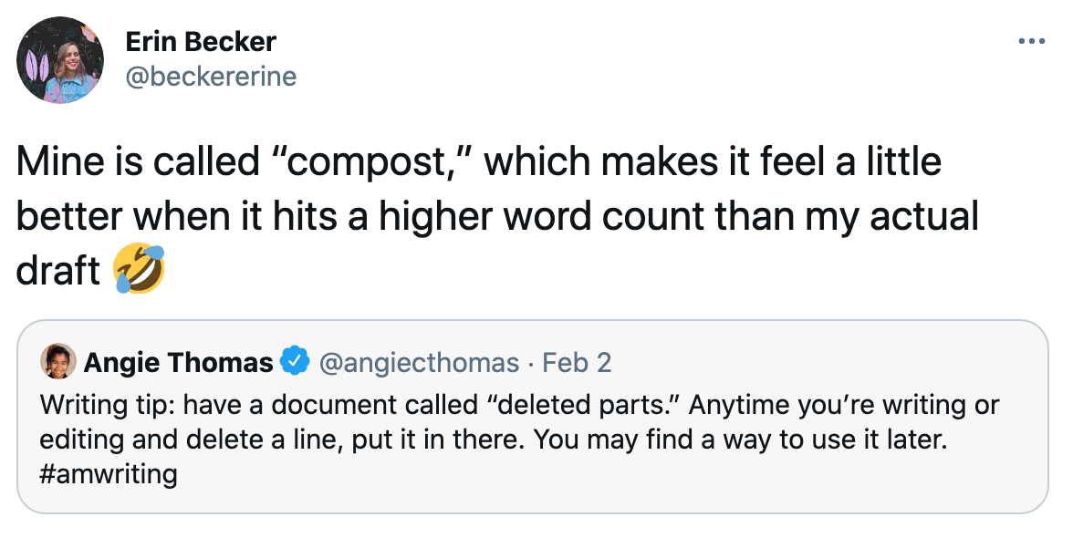 Mine is called "compost," which makes it feel a little better when it hits a higher word count than my actual draft