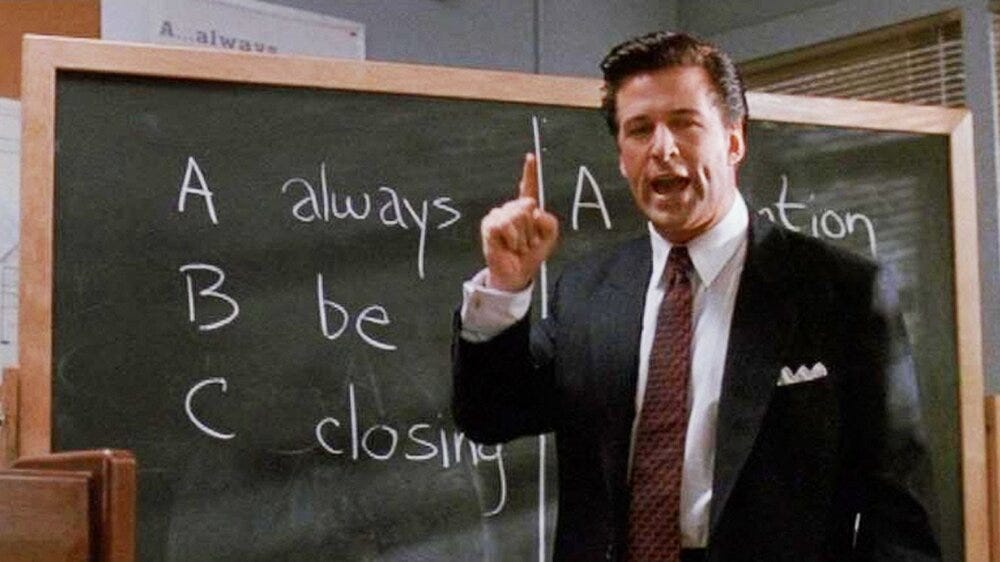 Alec Baldwin’s scene-stealer from Glengarry Glen Ross (1992) Alec Baldwin’s scene-stealer from Glengarry Glen Ross (1992)