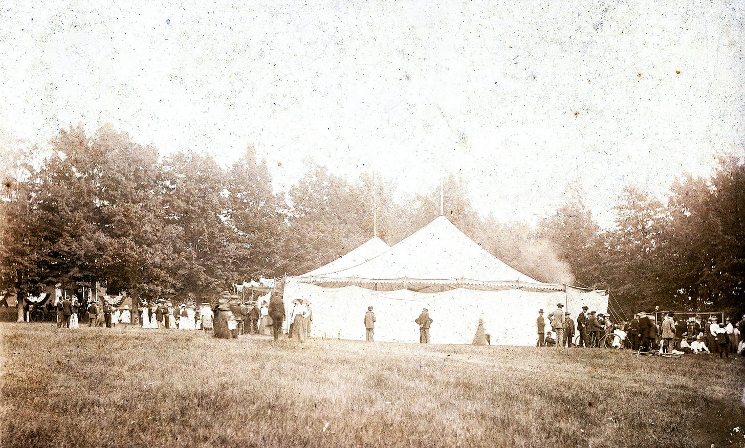 Tent on grounds of the Appleton Academy