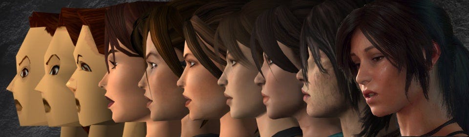 r/gaming - Lara Croft progression - 1996 to 2018