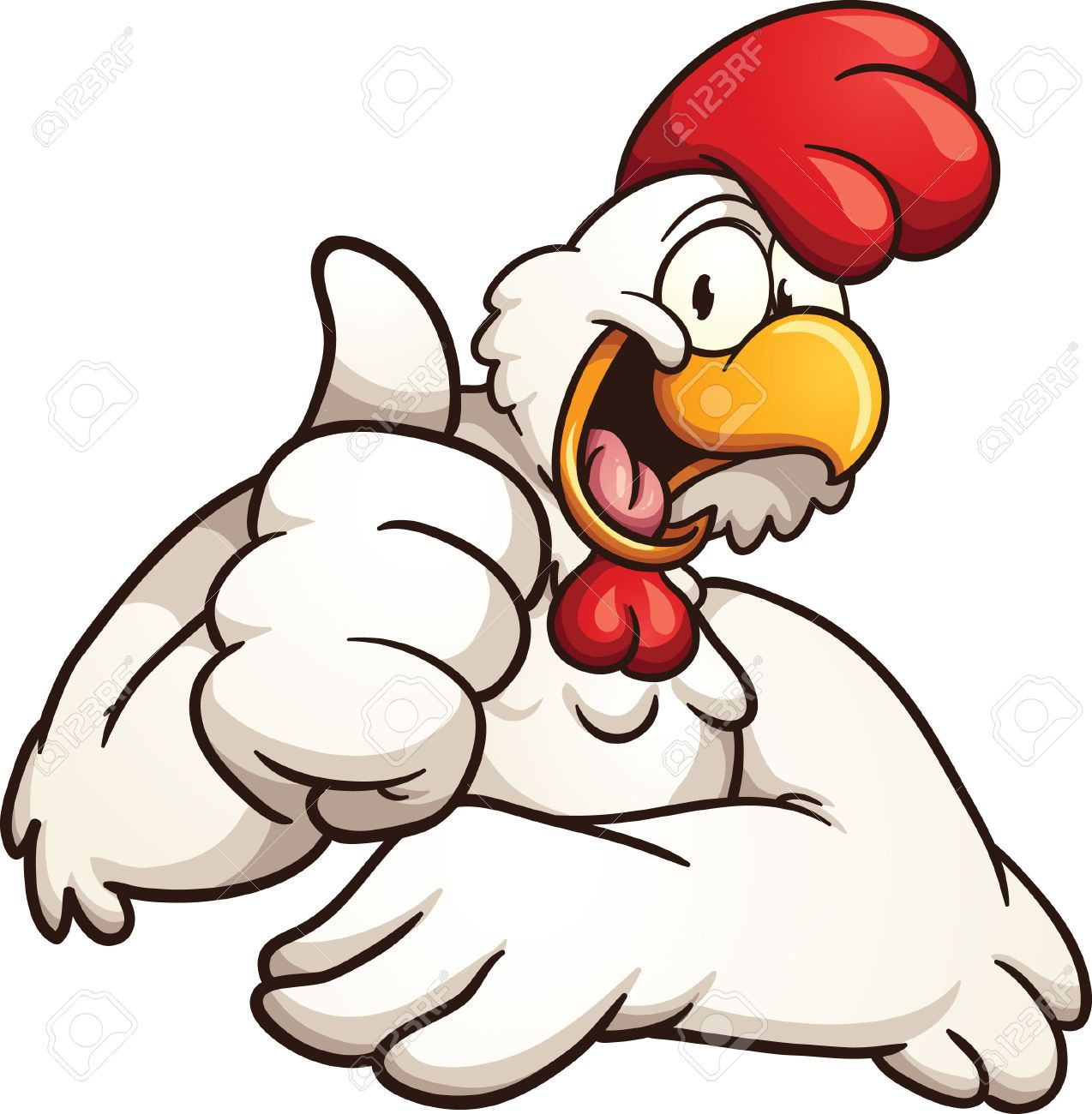 Cartoon Chicken Giving The Thumbs Up. Vector Clip Art Illustration With  Simple Gradients. All In A Single Layer. Royalty Free Cliparts, Vectors,  And Stock Illustration. Image 38154578.