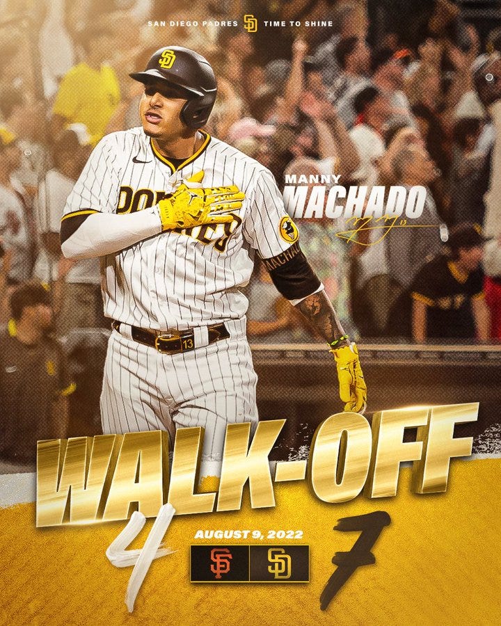 Padres special occasion win graphic