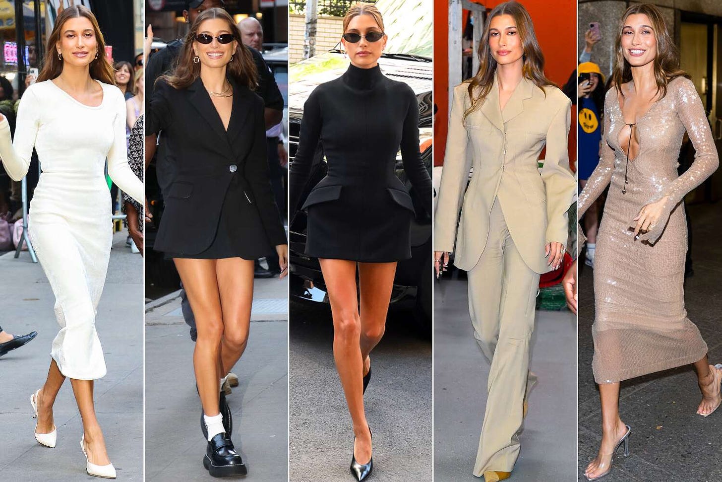 Hailey Bieber Wears 5 Outfits in One Day While Promoting New Skincare Line in N.Y.C.