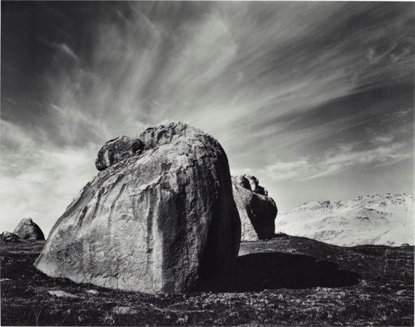 ANSEL ADAMS (1902–1984), Rocks and Clouds, Sierra Nevada Foothills,  California, 1938 | Christie's